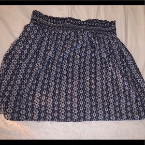 Blue Print Mini Skirt